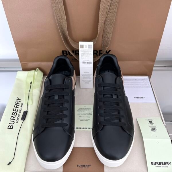 382cc4d6 BRBY Trainers with Check Side Panel - Black