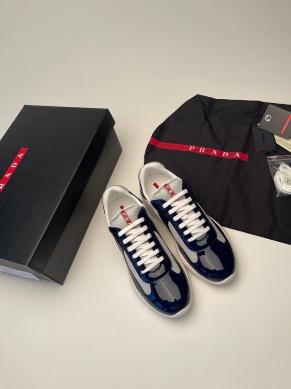 PRDA Trainers with Mesh Panels and Contrast Smooth Overlays - Navy Blue