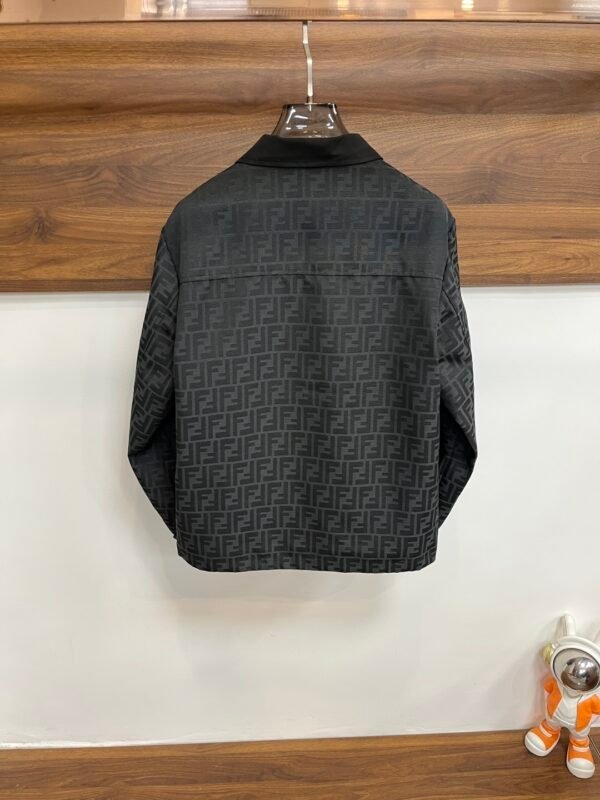 FND All-Over Pattern Zip-Up Jacket - Black