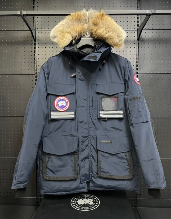 CG Utility Parka Coat with Fur-Trim Hood - Navy Blue