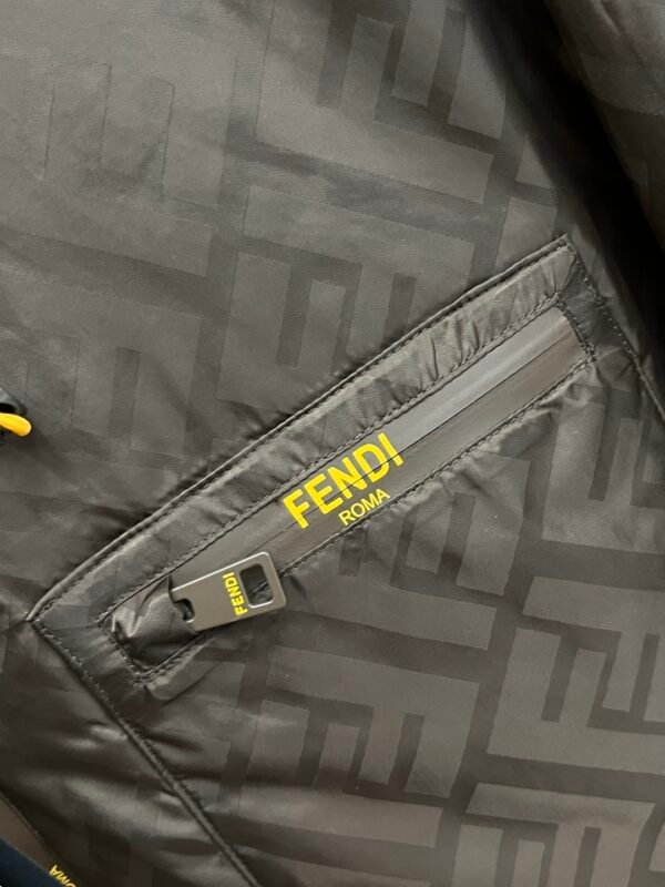 FND All-Over Monogram Hooded Zip-Up Jacket - Brown