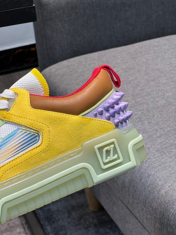 CLB Trainers with Multicolour Panel Details and Studded Heel