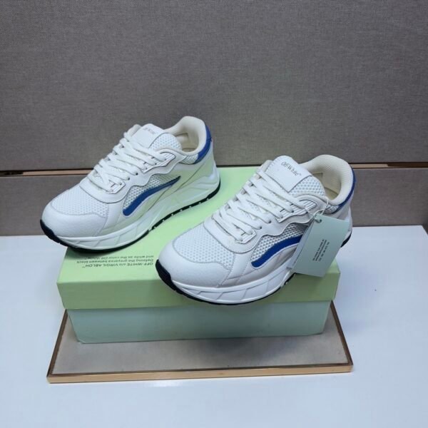 OFFW White Trainers with Blue Accent