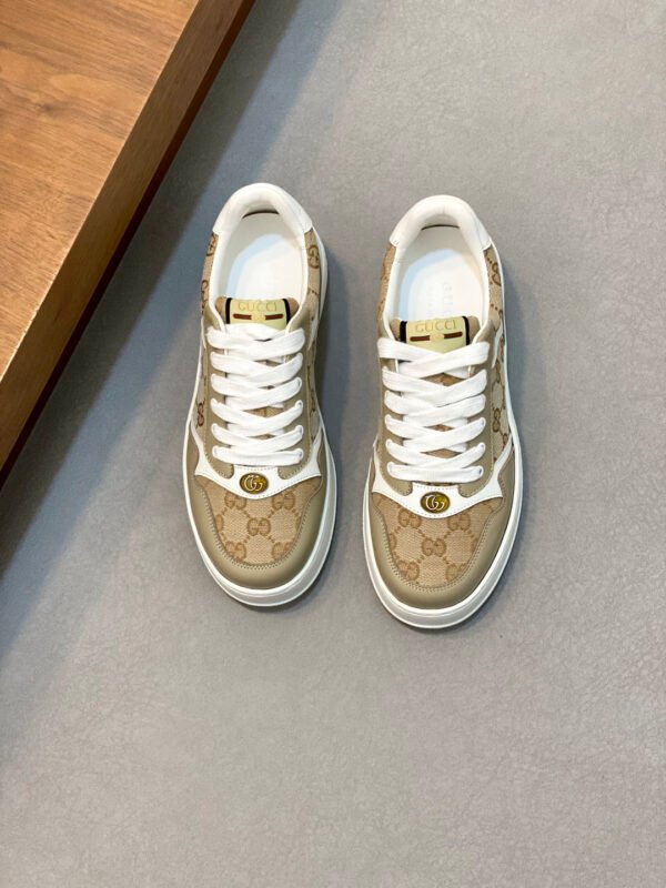 3c22e47d GCCI Low-Top Monogram Trainers with Contrast Panels - Beige