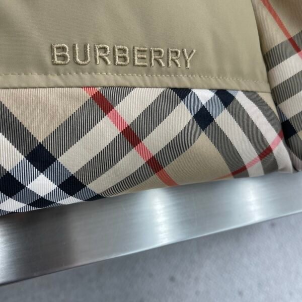 BRBY Zip-Up Check Puffer Jacket - Beige