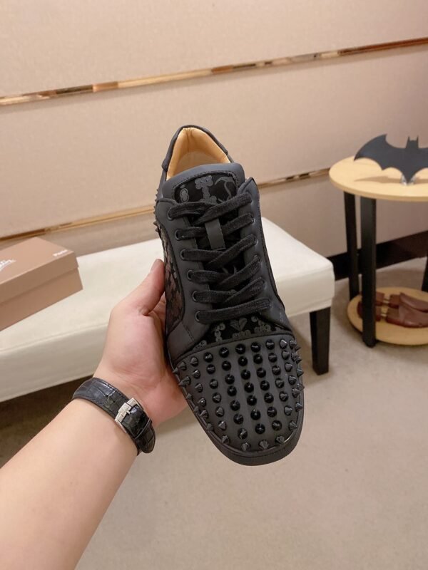 3d98ac3c CLB Trainers with Studded Toe and Heel with Patterned Side Panels - Black