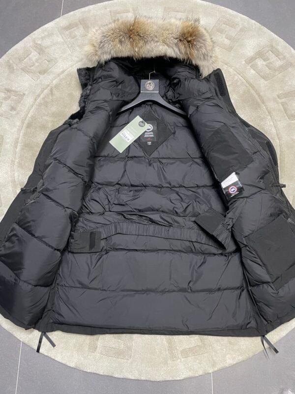 CG Utility Parka Coat with Fur-Trim Hood - Black