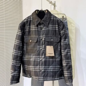 3edb3659 BRBY Check Jacket with Snap Buttons - Black