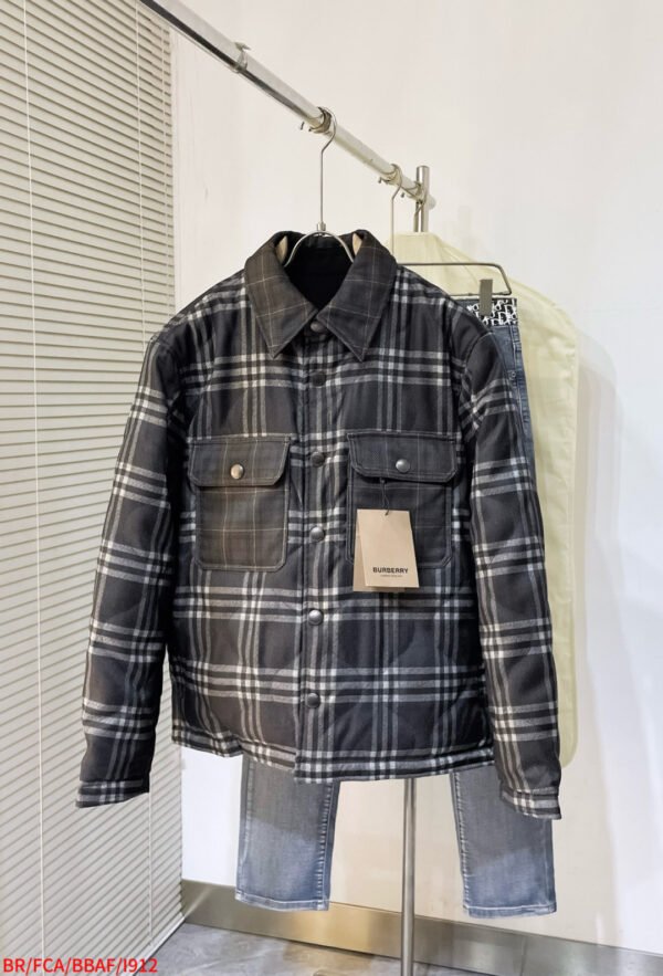 BRBY Check Jacket with Snap Buttons - Black