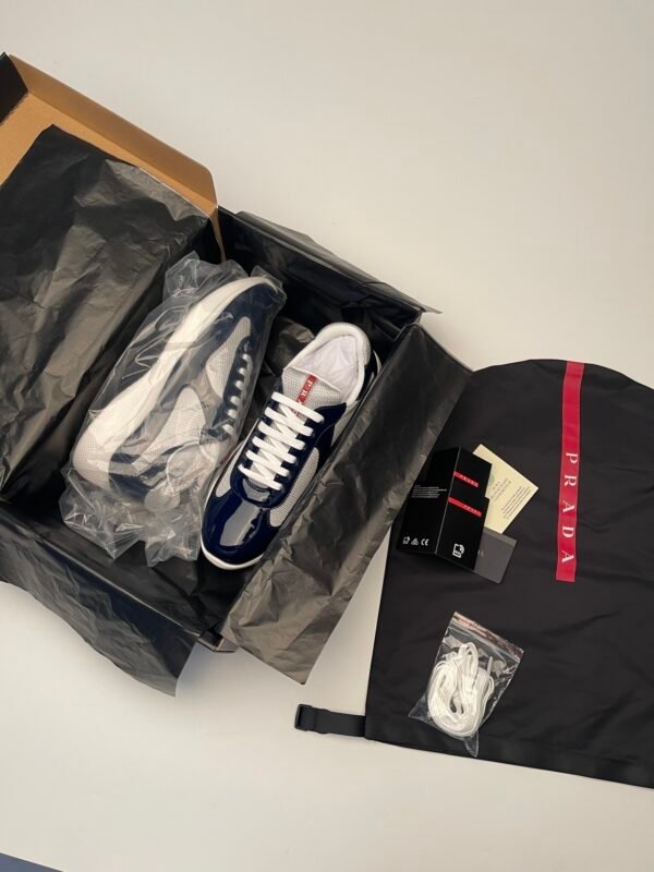 PRDA Trainers with Mesh Panels and Contrast Smooth Overlays - Navy Blue