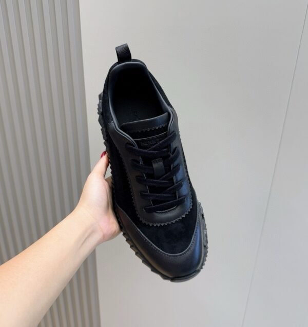 4 HRMS Leather & Suede Trainers – Triple Black
