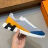 4 HRMS Mesh Low-Top Trainers – Grey Blue & Orange