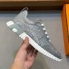 HRMS Circuit Board Pattern Suede & Leather Trainers – Grey