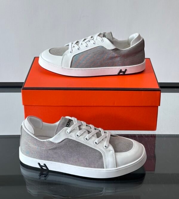 HRMS Low-Top Skate Canvas & Leather Trainers - Grey