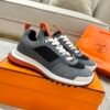 HRMS Low-Top Suede Mesh & Leather Trail Trainers – Grey & Black