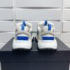 AMR Mesh & Suede Bone Runner Trainers - White Black & Blue