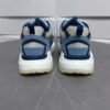 AMR Mesh & Suede Bone Runner Trainers – White & Baby Blue