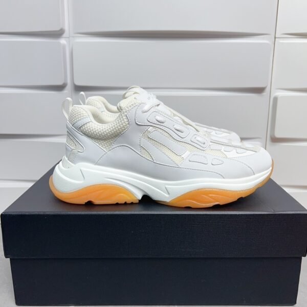 4 AMR Mesh & Suede Gum Sole Bone Runner Trainers – Off-White