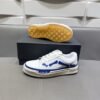 AMR Low-Top Leather Skel Trainers – White & Blue Accents