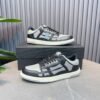 AMR Skel Leather Trainers – Black with Grey Accents