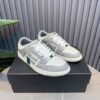 AMR Skel Leather Trainers – White with Grey Panels