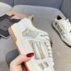 4 AMR Skel Leather Trainers – White with Holographic Brown Accents