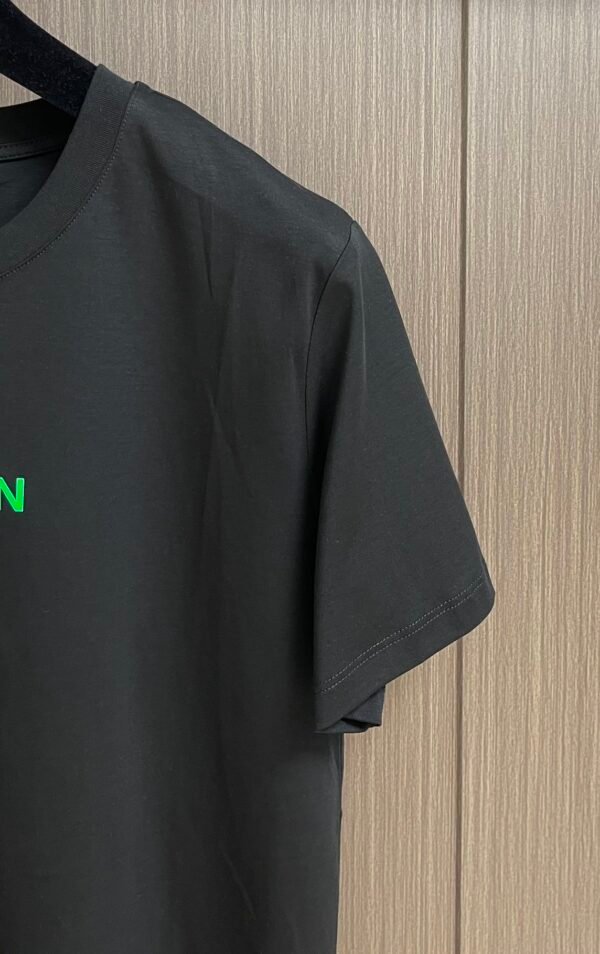 BLMN Bright Green Logo-Print Crewneck T-Shirt - Black