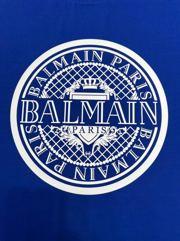 4 BLMN Paris Coin Logo Flocked T-Shirt – Blue