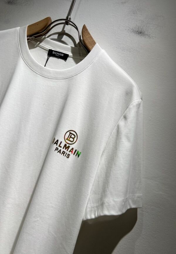 BLMN Paris Holographic Logo Crewneck T-Shirt - White