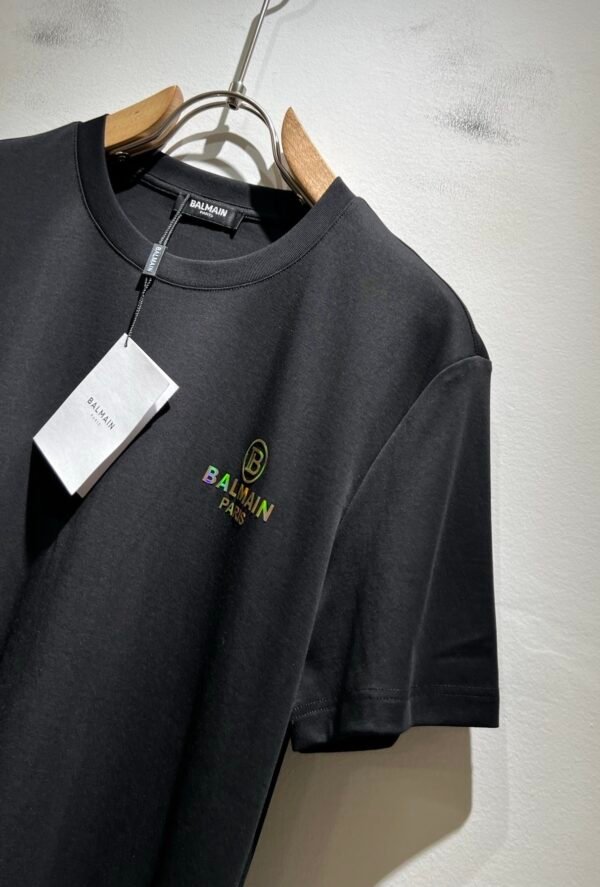 BLMN Paris Holographic Logo Crewneck T-Shirt – Black