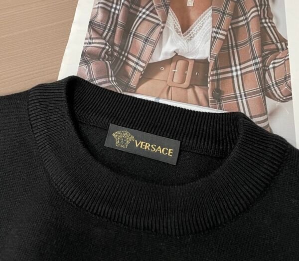 VRSC Jeans Couture with Embroidered Logo & Yellow Stripes Jumper - Black