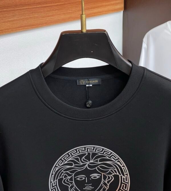 VRSC Silver Medusa Medallion Print Cotton Jumper - Black