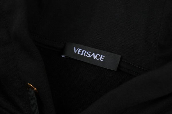 VRSC La Medusa Cotton Hoodie with Gold-Tone Hardware – Black