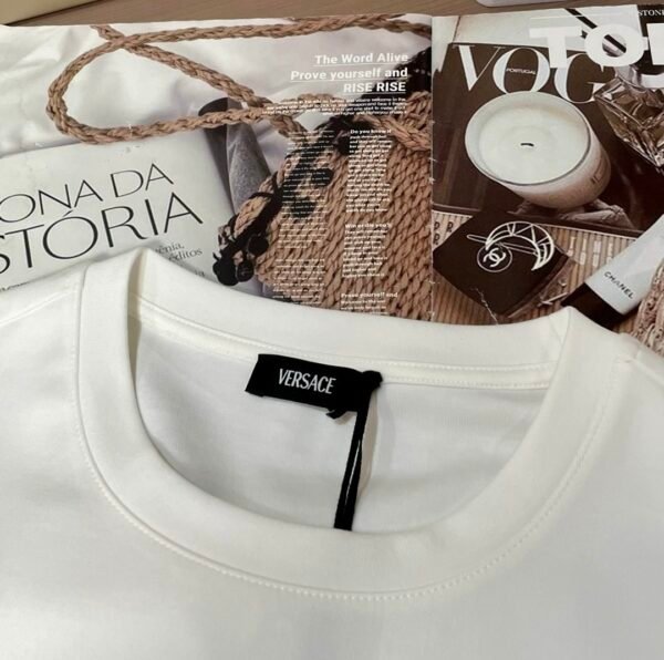 VRSC Gold-Tone Medusa Embossed Logo Slim-Fit Knit Jumper – White