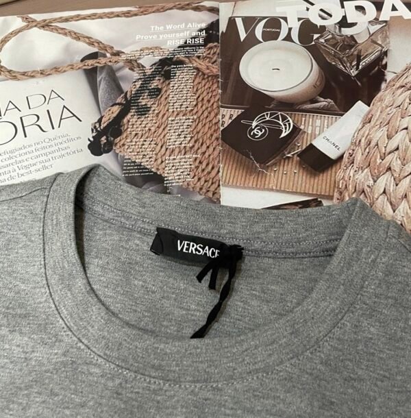 VRSC White Medusa Head Motif Cotton Crewneck Jumper – Grey