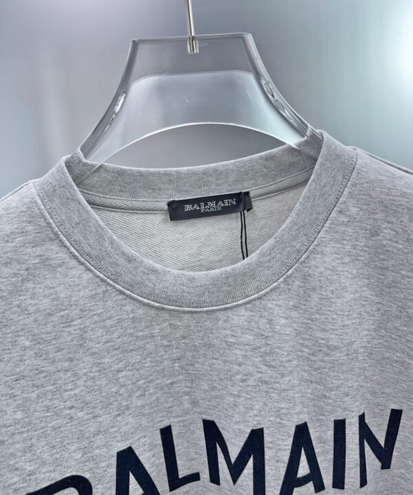 4 BLMN Logo Print Crewneck Long-Sleeves Tee Jumper – Light Grey