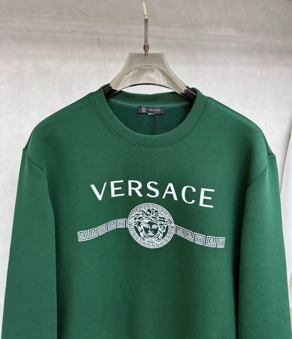 VRSC White Medusa Print Greek Key Pattern Crewneck Jumper – Green