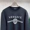 4 VRSC White Medusa Print Greek Key Pattern Crewneck Jumper – Black