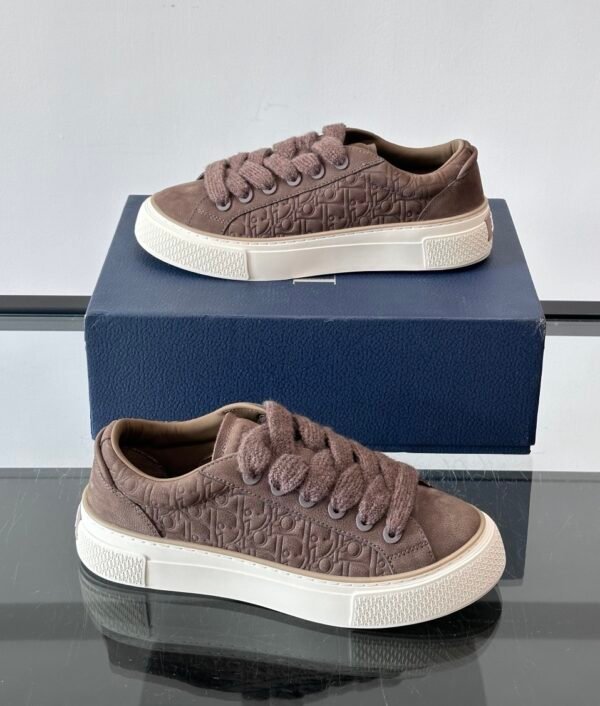 DXR CD Spin Suede & Oblique Canvas Trainers – Brown