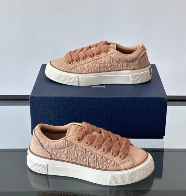4 DXR CD Spin Suede & Oblique Canvas Trainers – Beige