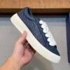 DXR CD Low-Top Oblique Leather Trainers – Navy Blue
