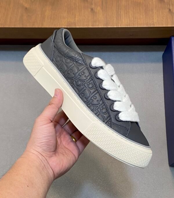 DXR CD Low-Top Oblique Leather Trainers – Black