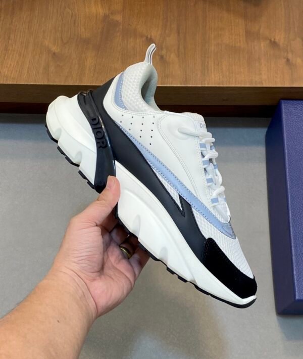 DXR Technical Mesh & Leather Trainers – White & Black