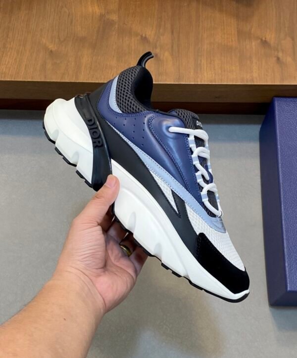 DXR Technical Mesh & Leather Trainers – Blue & Black