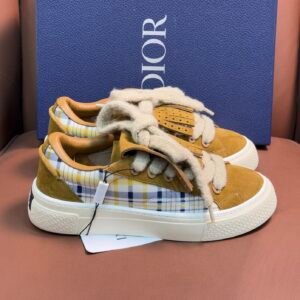 DXR CD Tan Suede Fringed Tongue & Mohair Laces Spin Trainers