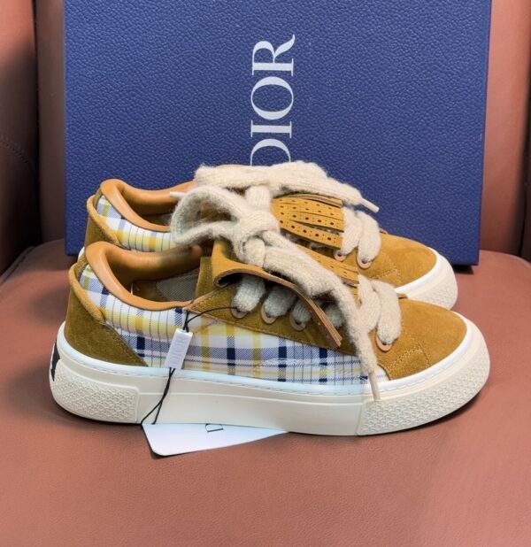 DXR CD Tan Suede Fringed Tongue & Mohair Laces Spin Trainers