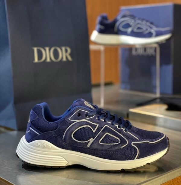 4 DXR CD Navy Blue Suede & Technical Mesh Trainers