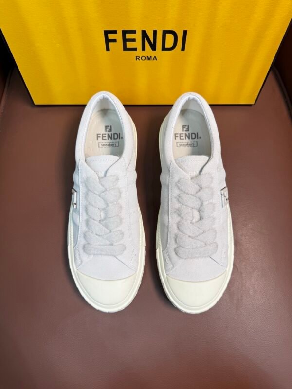 400dbefd FND Low-Top Trainers with Fuzzy Laces - White