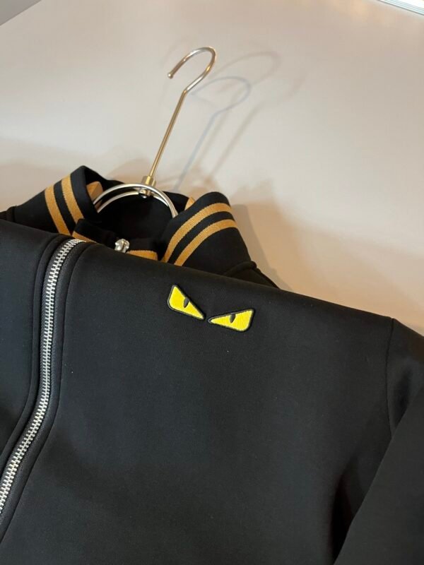 FND Zip-Up Jacket with Eye Motif - Black