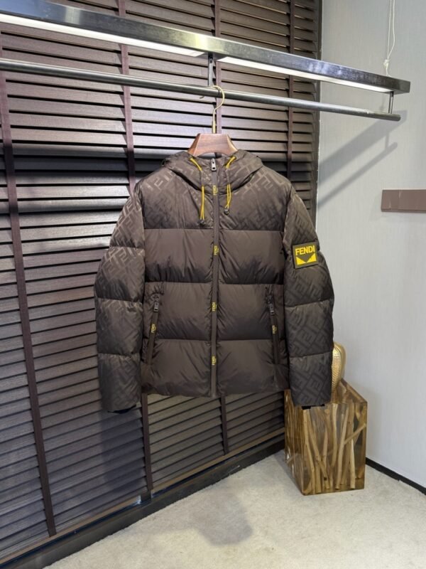 40f3ae24 FND Hooded Puffer Jacket with Contrast Lining